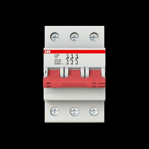 ABB Stotz S&J - Schalter für Reiheneinbau Trennschalter E203/32R Schaltgriff rot