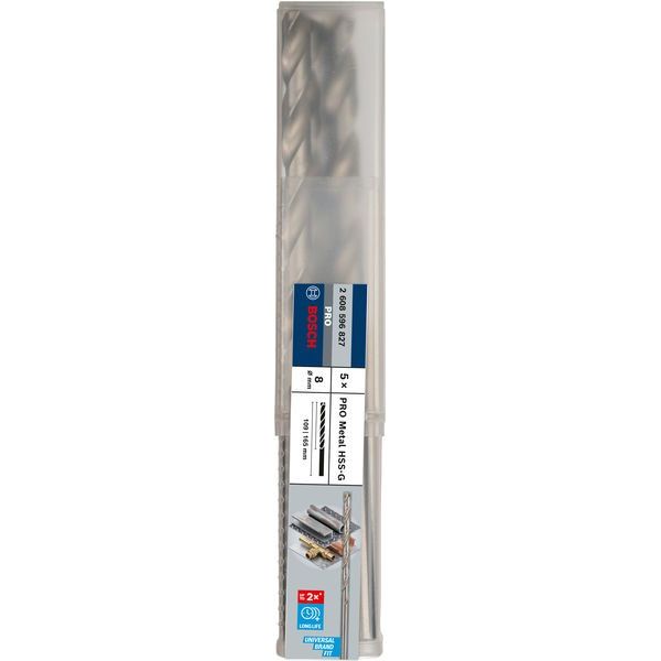 Bosch - Bohrer PRO Metal HSS-G 2608596827 Spiralbohrer 8 x 109