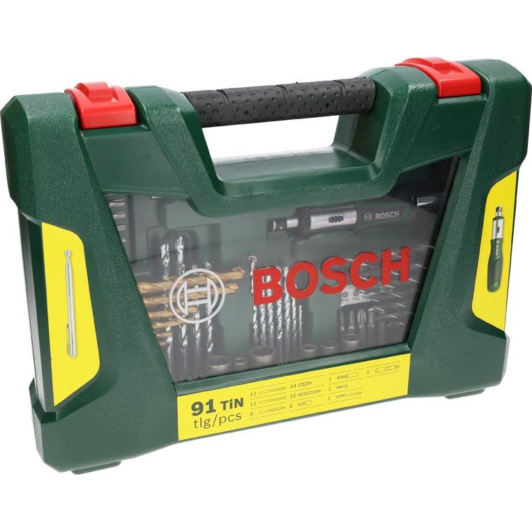 Bosch - Werkzeugset V-Line TiN-Bohrer- und 2607017195 Bit-Set 91-teilig