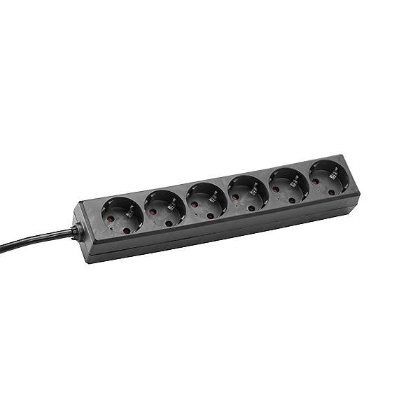 Bachmann - Mehrfachsteckdose Steckdosenleiste 6fach 381.141S 1,5m, sw