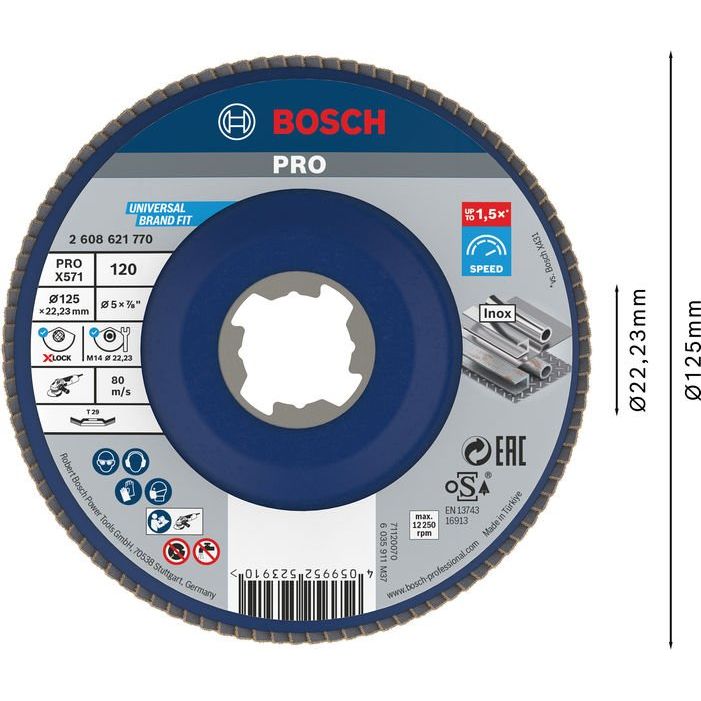 Bosch - Trenn-/Schleifscheibe PRO X571 2608621770 Fächerschleifscheibe