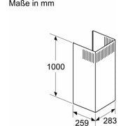 Bosch - Zubehör/Ersatzteile für Dunstabzugshauben Kaminverlängerung DWZ0BX6K1 1000mm