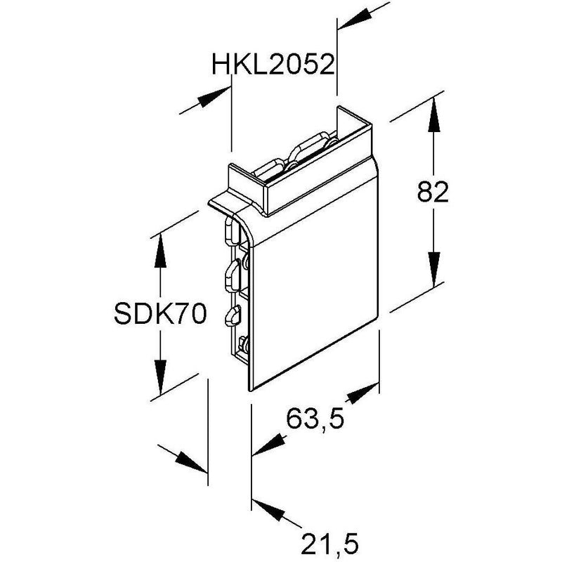 HKL - Übergangsstück für Sockelleistenkanal Flachwinkel br STW70L.5 Kanal-System EDK − 2 Stück