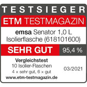 Emsa - Zubehör/Ersatzteile für Kleingeräte Isolierflasche SENATOR eds 1L Edelstahl,1,0L − 4 Stück