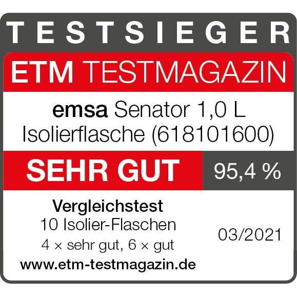 Emsa - Zubehör/Ersatzteile für Kleingeräte Isolierflasche SENATOR eds 1L Edelstahl,1,0L − 4 Stück