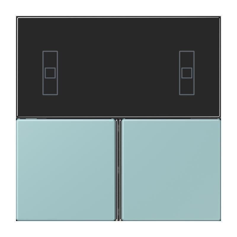 Jung - Abdeckung/Bedienelement für Installationsschalterprogramme Tastensatz 3fach LC 4093 TSA 214 ceruleen clair