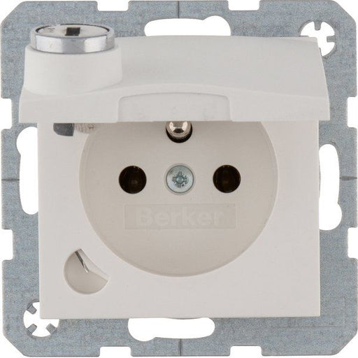 Berker - Steckdose m. Erdstift 6768111909 polarweiß matt