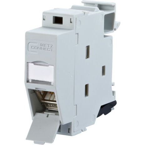 Metz Connect - Tragschienenadapter Hutschienenmodul,Kat.6A TN C6Amod-REG-270 1xRJ45,inkl. Modul