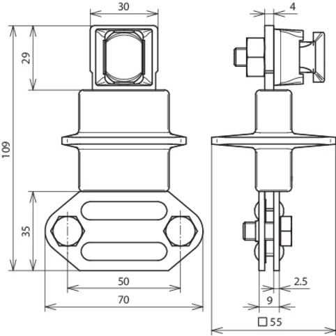 DEHN - Trennklemme für Blitzschutz Zweimetall-Trennklemme ZMTK610FL3040CUSTTZN Cu-St/tZn f.6-10Fl16