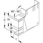 Niedax - Flachwinkel für Geräteeinbaukanal GK-Vertikaleck 90Gr. DKVVO 170-78T60 L 170x61mm