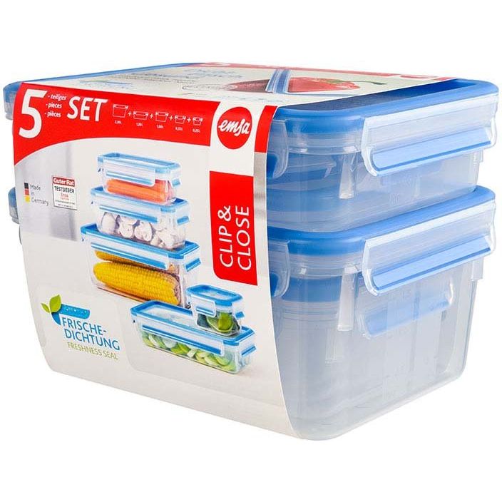 Emsa - Zubehör/Ersatzteile für Kleingeräte Frischhaltedosen-Set CLIP CLOSE 5ER SET − 12 Stück