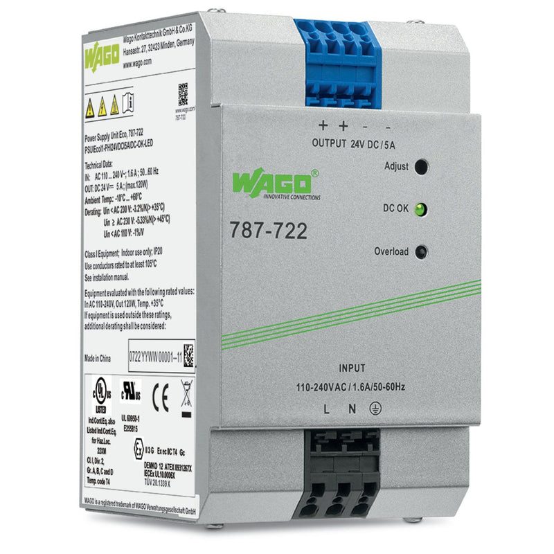 WAGO - Gleichstromversorgung Stromversorgung 787-722 24VDC 5A