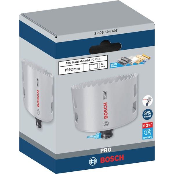 Bosch - Lochsäge PRO Multi Material PC Plus 2608594407 Lochsäge, 92 mm