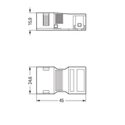 WAGO - Zubehör/Ersatzteile für steckbare Gebäudeinstallation Zugentlastungsgehäuse 770-502/042-000 Rastschelle,schwarz − 50 Stück
