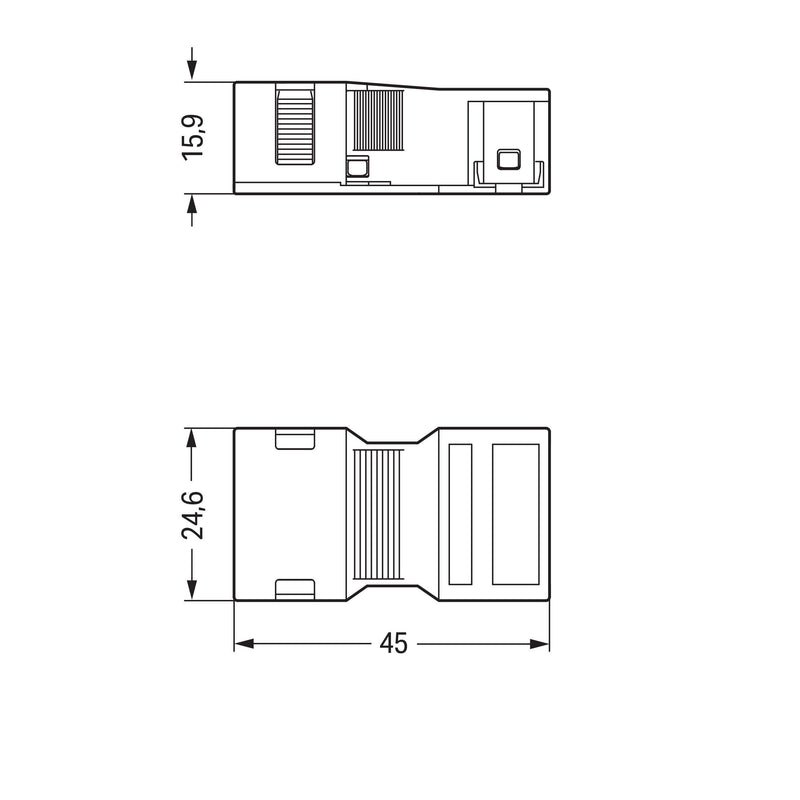 WAGO - Zubehör/Ersatzteile für steckbare Gebäudeinstallation Zugentlastungsgehäuse 770-502/042-000 Rastschelle,schwarz − 50 Stück