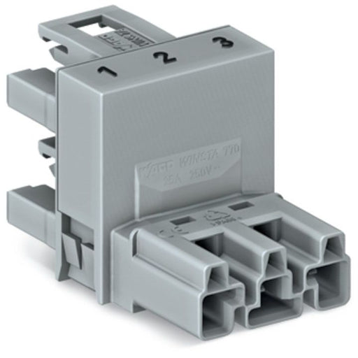 WAGO - Kompaktverteiler für steckbare Gebäudeinstallation h-Verteiler 3-polig 770-1661 Kod. B,grau − 50 Stück