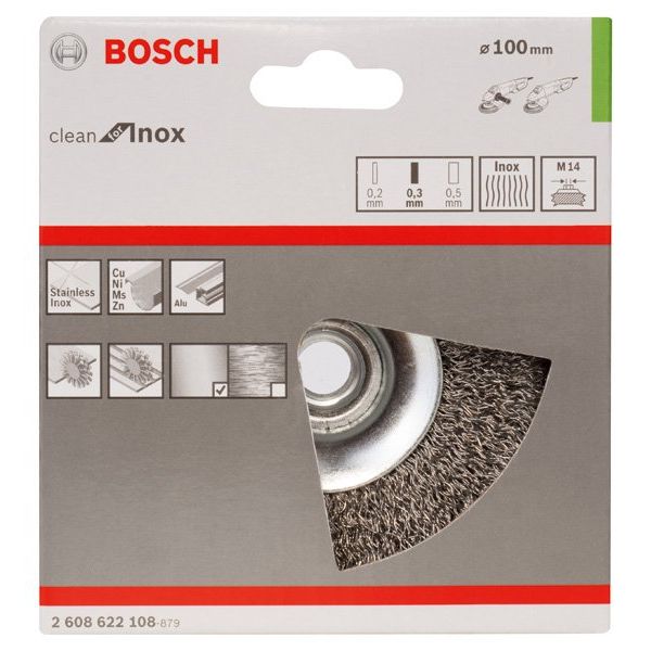 Bosch - Rotierende Drahtbürste PRO Stainless Steel clean 2608622108 Kegelbürste 100 x