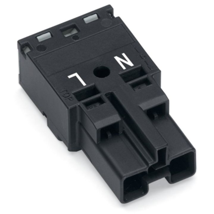 WAGO - Steckverbinder für steckbare Gebäudeinstallation Stecker 2-polig 770-212 Kod. A,schwarz − 100 Stück