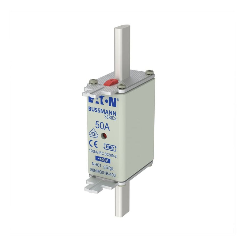Eaton - Messersicherung Sicherungseinsatz Nieders. 50NHG01B-400 50A AC 400V 120kA − 3 Stück