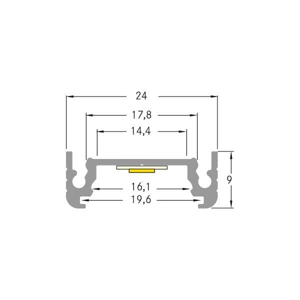 Brumberg Leuchten - Mechanisches Zubehör/Ersatzteile für Leuchten LED-Alu-Profil 2000mm 53602260 silber