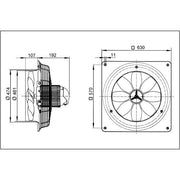 Maico - Wandventilator für Industrie und Gewerbe Axial-Wandventilator EZQ 45/4 B Wandplatte DN 450