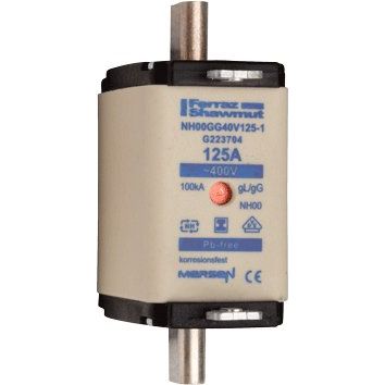 Mersen - Messersicherung Sicherungseinsatz NH gG NH00GG40V125-1 Gr.00 125A SGL KM − 3 Stück