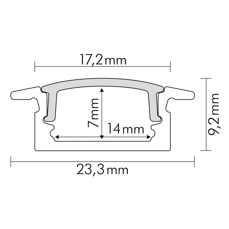 Nobile - Zubehör/Ersatzteile für Lichtschlauch/-band Alu T-Profil 2m 5011146804 Abdeckung transp. − 1 Stück