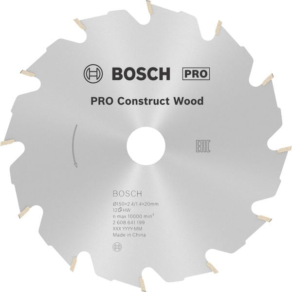 Bosch - Kreissägeblatt PRO Construct Wood 2608641199 Kreissägeblatt 150 x