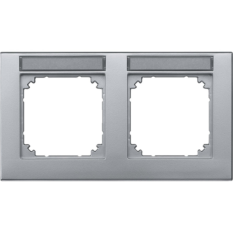 Merten - Abdeckrahmen Rahmen 2f.alu 472260 beschriftbar waage