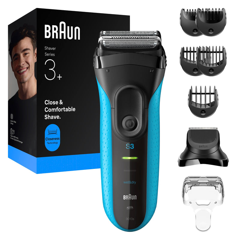 BRAUN - Elektro-Rasierer Rasierer 3010BT Black/Blue Series 3