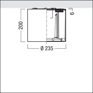 Zumtobel Group - Mechanisches Zubehör/Ersatzteile für Leuchten Anbaugehäuse PANOS INF #60800745 D235 WH
