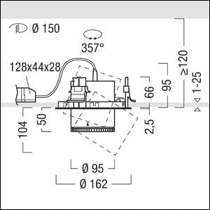 Zumtobel Group - Downlight/Strahler/Flutlicht LED-Einbaustrahler V2-RM 1500 #62923920 940, ws