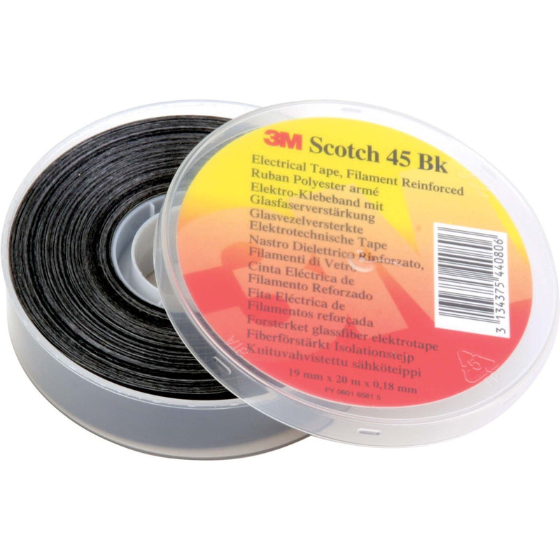 3M - Klebeband Glasf-Polyest-Isolierband Scotch 45 19x20 bk 19mmx20m,sw, glasf
