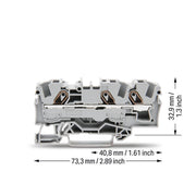 WAGO - Durchgangs-Reihenklemme Durchgangsklemme 2006-1301 0,5-6/10qmm grau, 3L