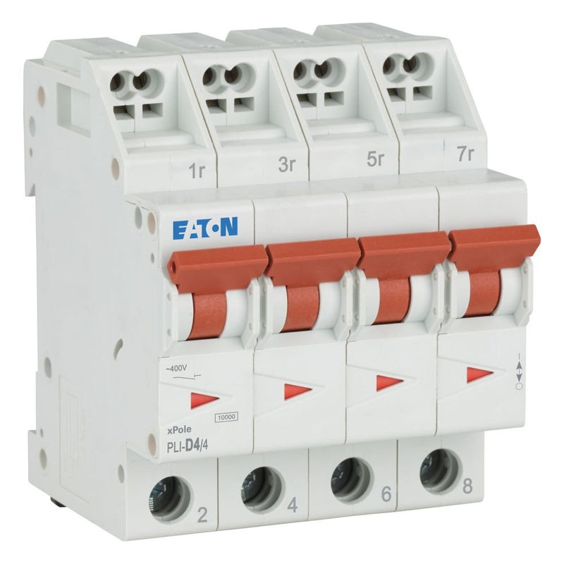 Eaton - Leitungsschutzschalter PLI-D4/4 D 4A, 4p Steckkl