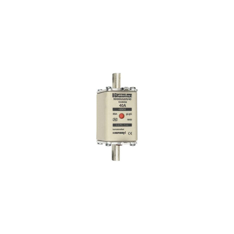 Mersen - Messersicherung NH-Sicherungseinsatz SF NH00GG69V40 Gr.00 gG 40A/690V KM − 3 Stück