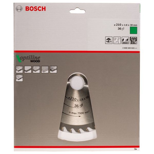 Bosch - Kreissägeblatt PRO Wood Kreissägeblatt, 2608640622 210 x 2,8 x 30 mm