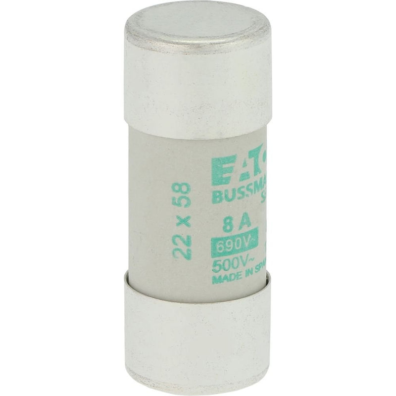 Eaton - Zylindrische Sicherung Sicherungseinsatz Nieders. CYLINDRICA#C22M8 8A AC 690V 80kA − 10 Stück
