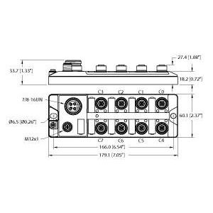Turck - Feldbus, Dez. Peripherie Digitales Ein-/Ausgangs-Modul I/O-Hub TBIL-L4-16DXP-AUX