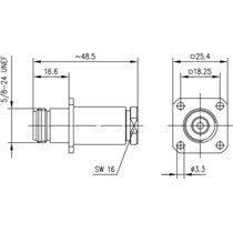 Telegärtner - Koax-Steckverbinder N-Kabeleinbaubuchse 100024103 mit Flansch RG-213/U