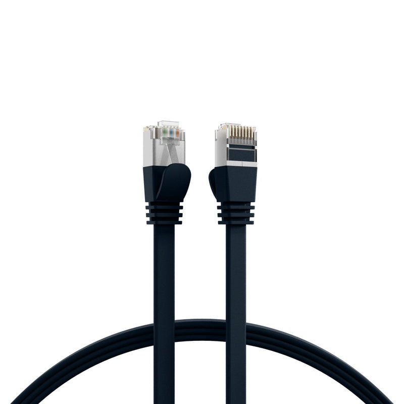 EFB-Elektronik - Patchkabel Kupfer Flachkabel U/FTP Cat.6A K5545SW.0,5 RJ45 schwarz 0,5m