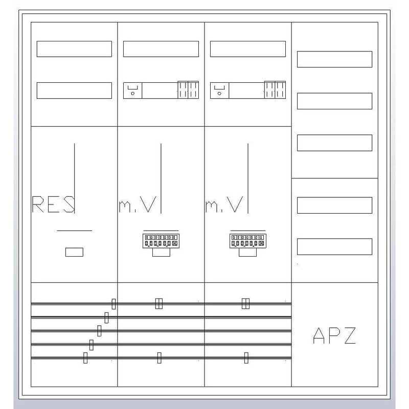 ABN - Zähler-Komplettschrank Zählerschrank S47ZA621 3Pkt 2Z 1R 1V 1APZ