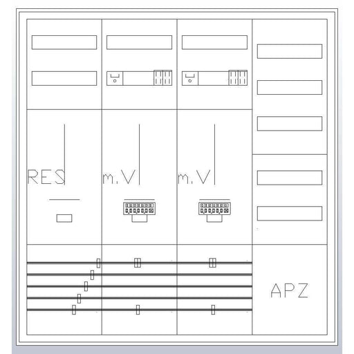 ABN - Zähler-Komplettschrank Zählerschrank S47ZA621 3Pkt 2Z 1R 1V 1APZ