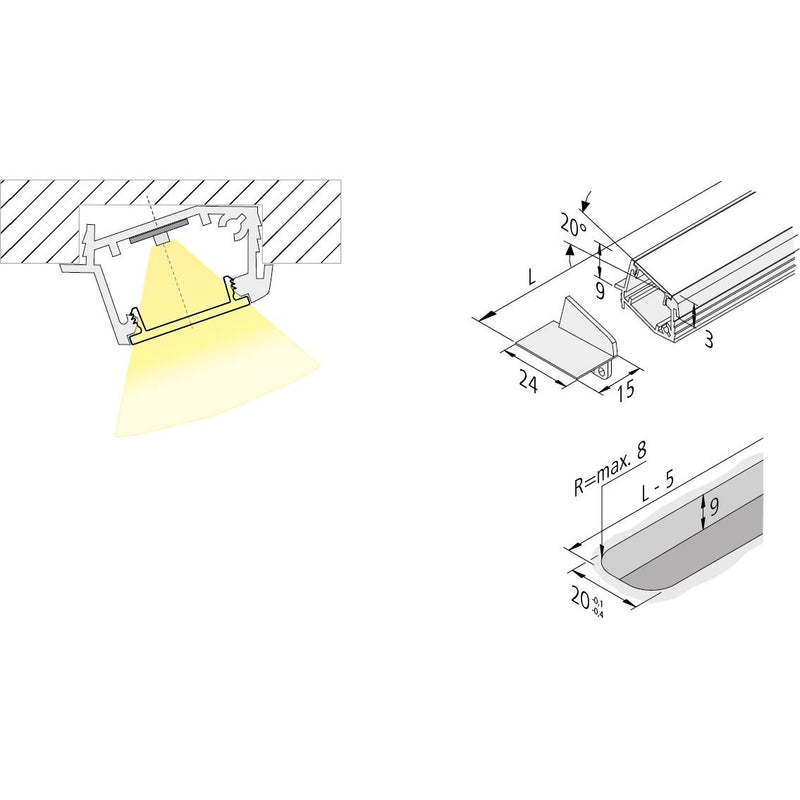 Hera - Mechanisches Zubehör/Ersatzteile für Leuchten Stirndeckel 2er Set 61500031053 sw