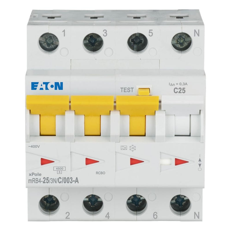 Eaton - Kombination FI-Schalter/Leitungsschutzschalter FI/LS Kombination mRB4-25/3N/C/03-A 25A 300mA