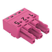 WAGO - Steckverbinder für steckbare Gebäudeinstallation Buchse 3-polig 770-283/081-000 Kod. B,pink − 100 Stück