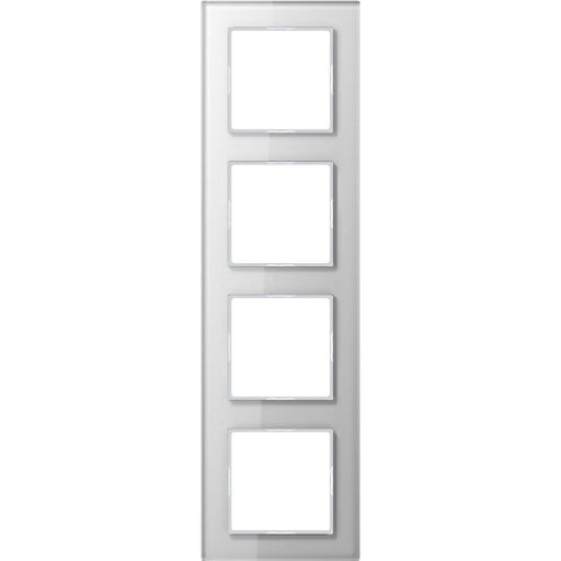 Jung - Abdeckrahmen Glasrahmen 4-fach aws AC 584 GL WW waage/senkrecht