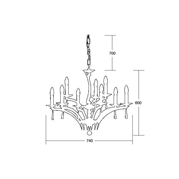 Brumberg Leuchten - Pendelleuchte Krone Stella 00850669 9xE14/60W,schwarzch
