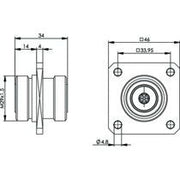 Telegärtner - Koax-Kupplung 7-16-Kupplung (F-F) 100024548 50Ohm m.Flansch