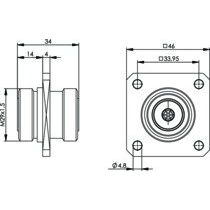 Telegärtner - Koax-Kupplung 7-16-Kupplung (F-F) 100024548 50Ohm m.Flansch